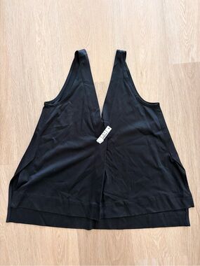 Madewell Black Deep V Layered Tank Top